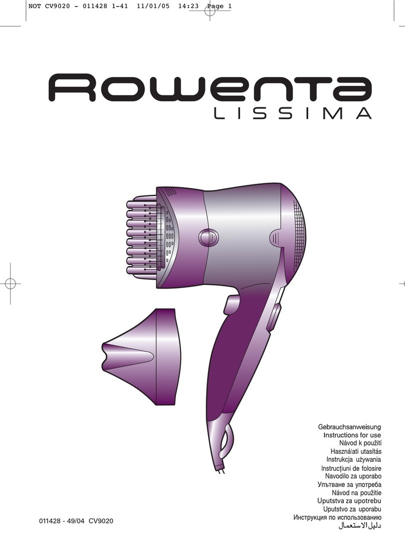 Rowenta LISSIMA CERAMIC & IONIC User manual