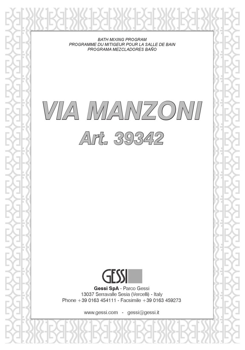 Gessi VIA MANZONI 39342 manual Gessi VIA MANZONI 39342 manual