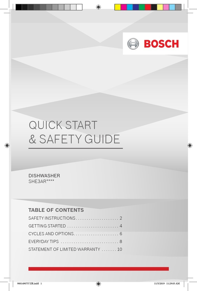 Bosch Ascenta SHE3AR72UC/26 Quick start and safety guide Bosch Ascenta SHE3AR72UC/26 Quick start and safety guide