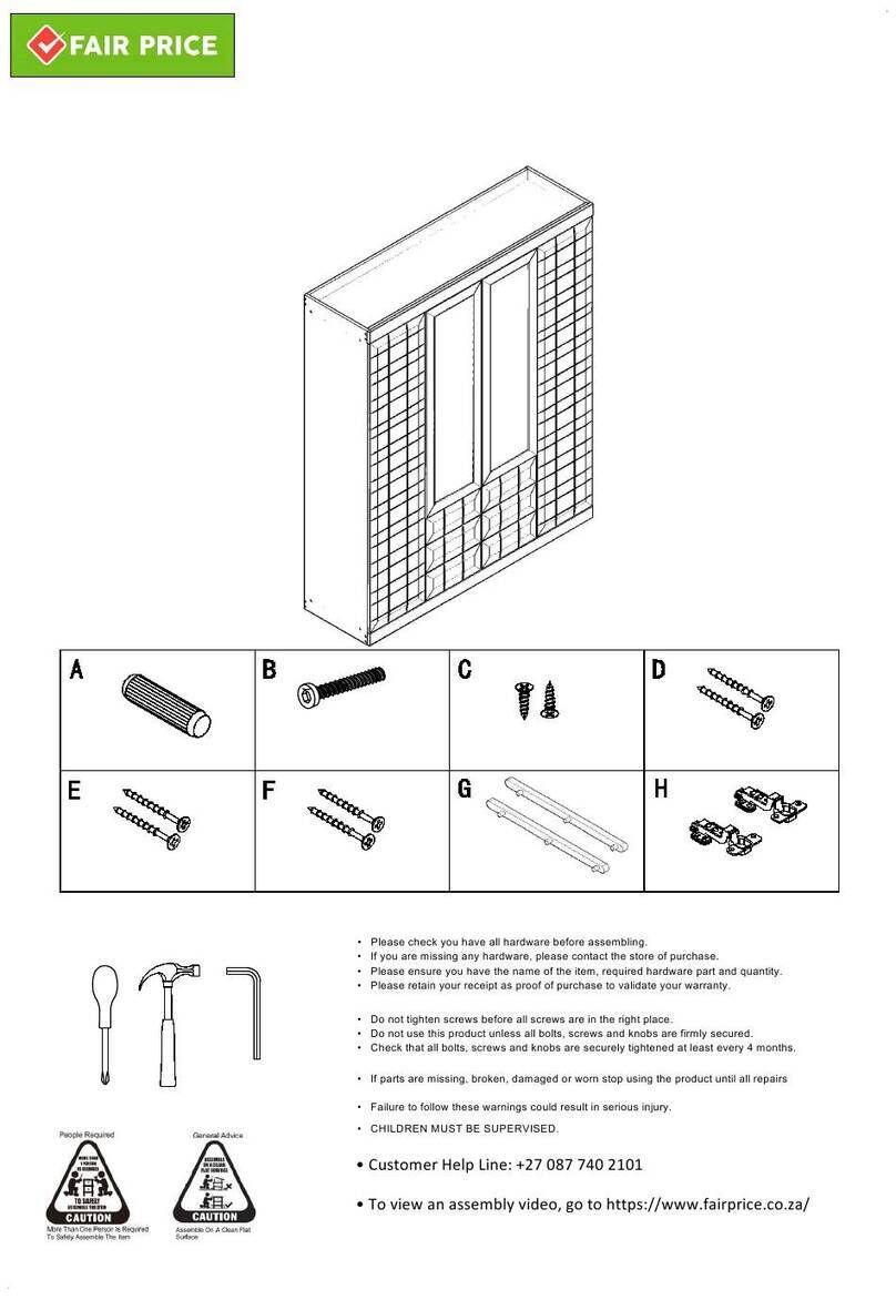FAIR PRICE VALERIE 4 DOOR Assembly manual