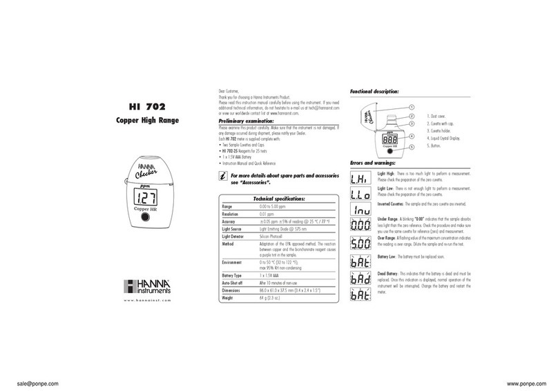 Hanna Instruments HI 702 User manual