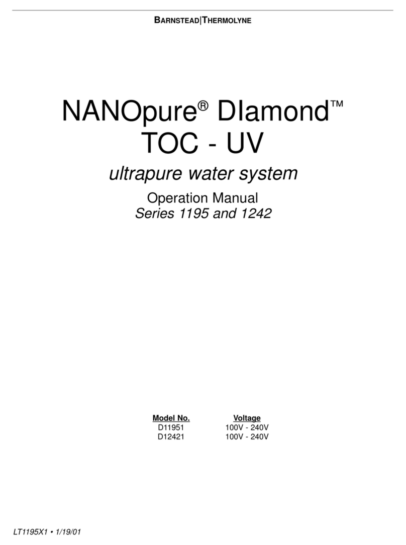 Barnstead|Thermolyne NANOpure DIamond D11951 Operation manual Barnstead|Thermolyne NANOpure DIamond D11951 Operation manual