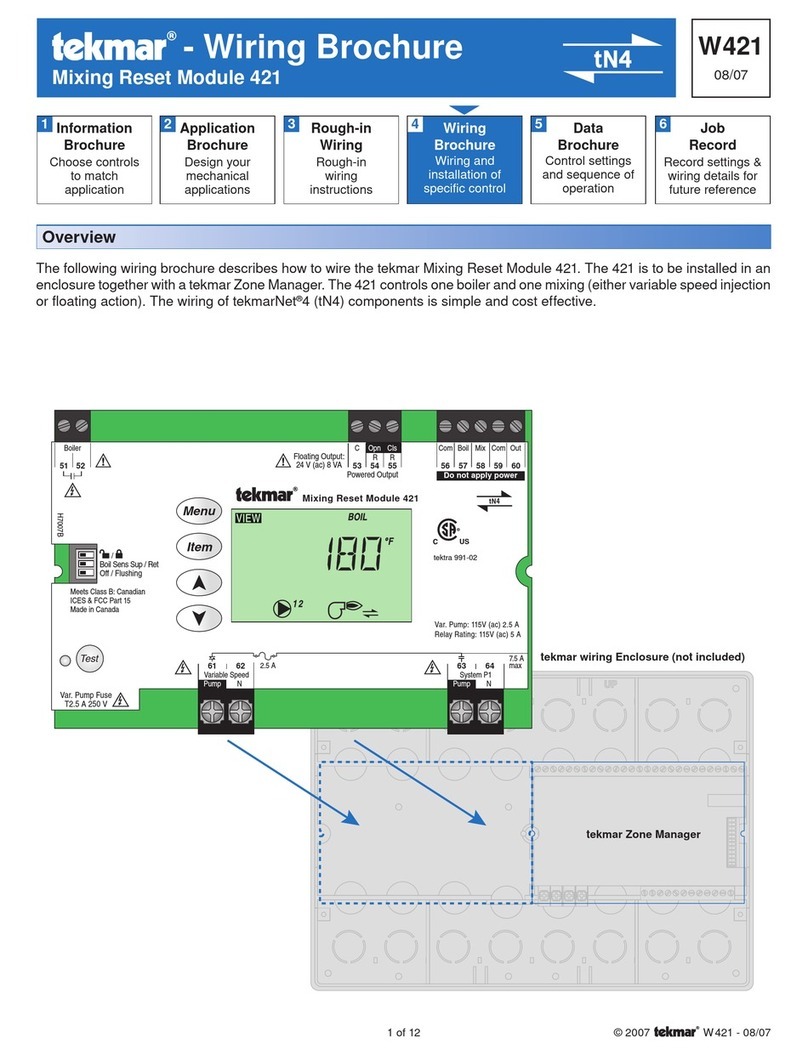 Tekmar 421 Wiring Brochure Tekmar 421 Wiring Brochure