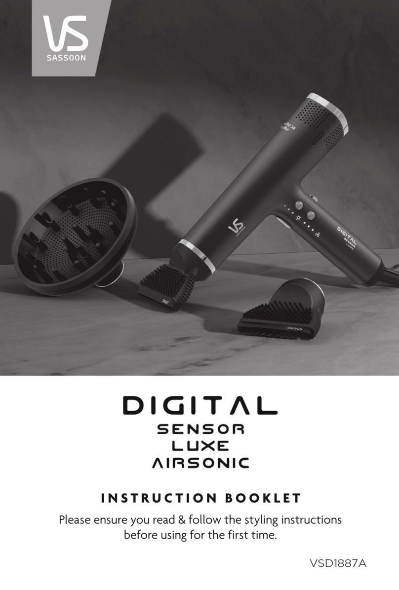 VS Sassoon DIGITAL SENSOR LUXE AIRSONIC VSD1887A User manual VS Sassoon DIGITAL SENSOR LUXE AIRSONIC VSD1887A User manual