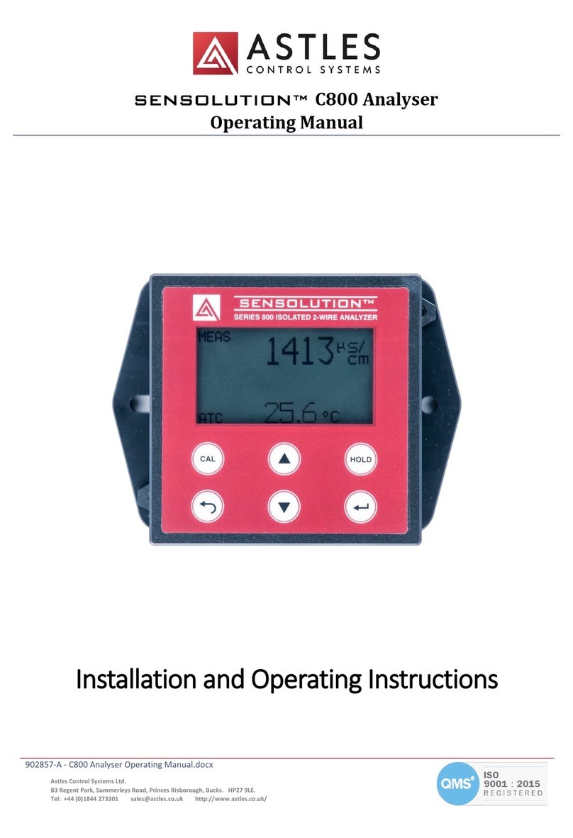 ASTLES SENSOLUTION C800 Installation and operating ASTLES SENSOLUTION C800 Installation and operating