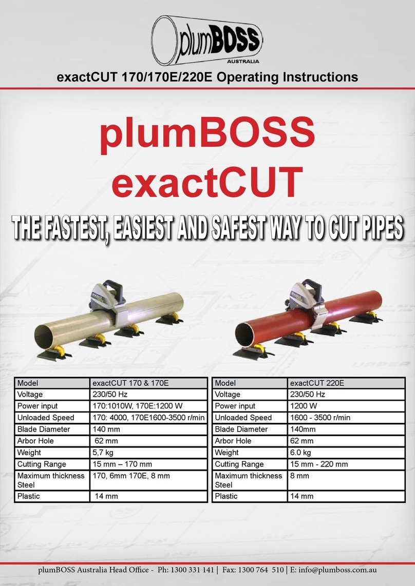 plumBOSS exactCUT 170 operating instructions