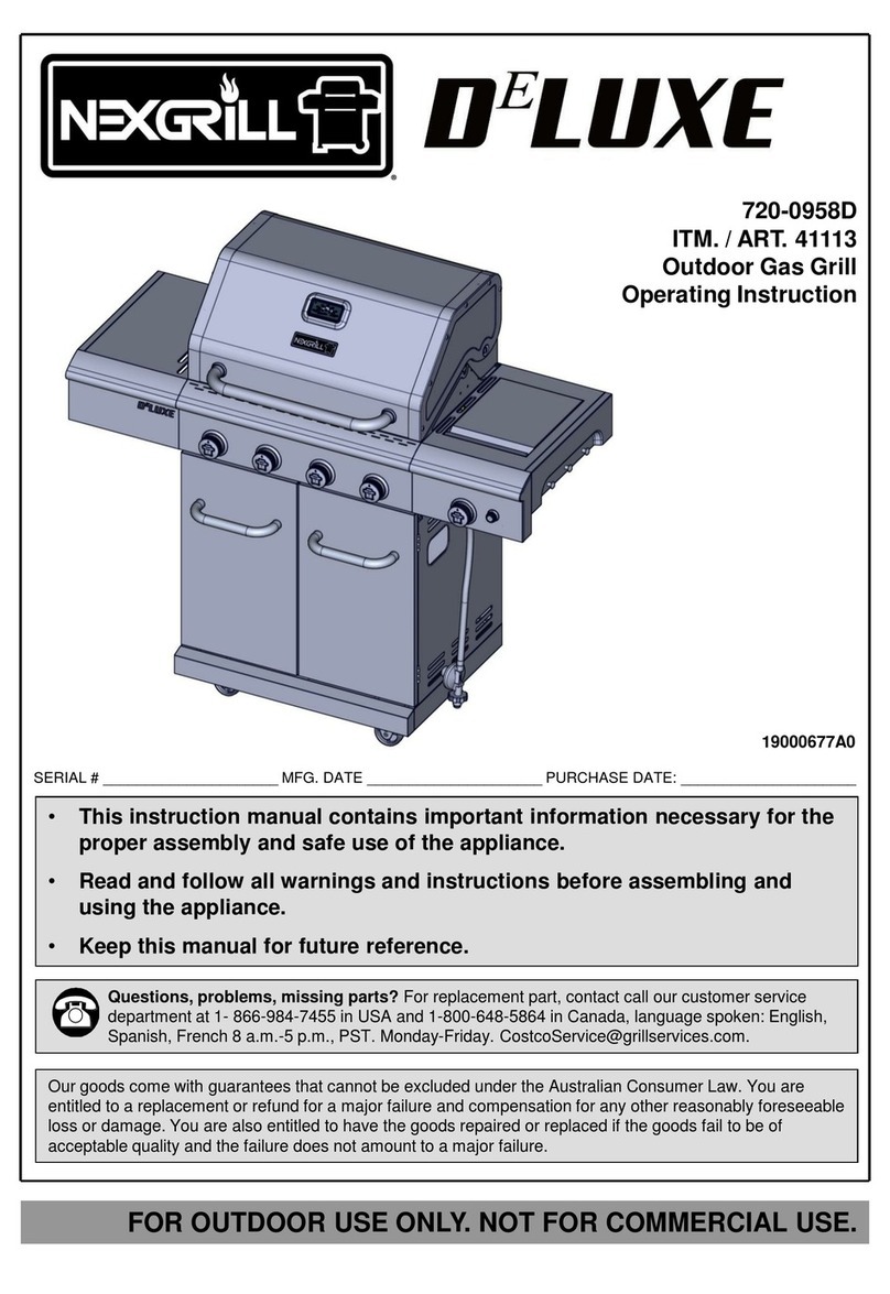 Nexgrill DELUXE 720-0958D Operating	 instruction