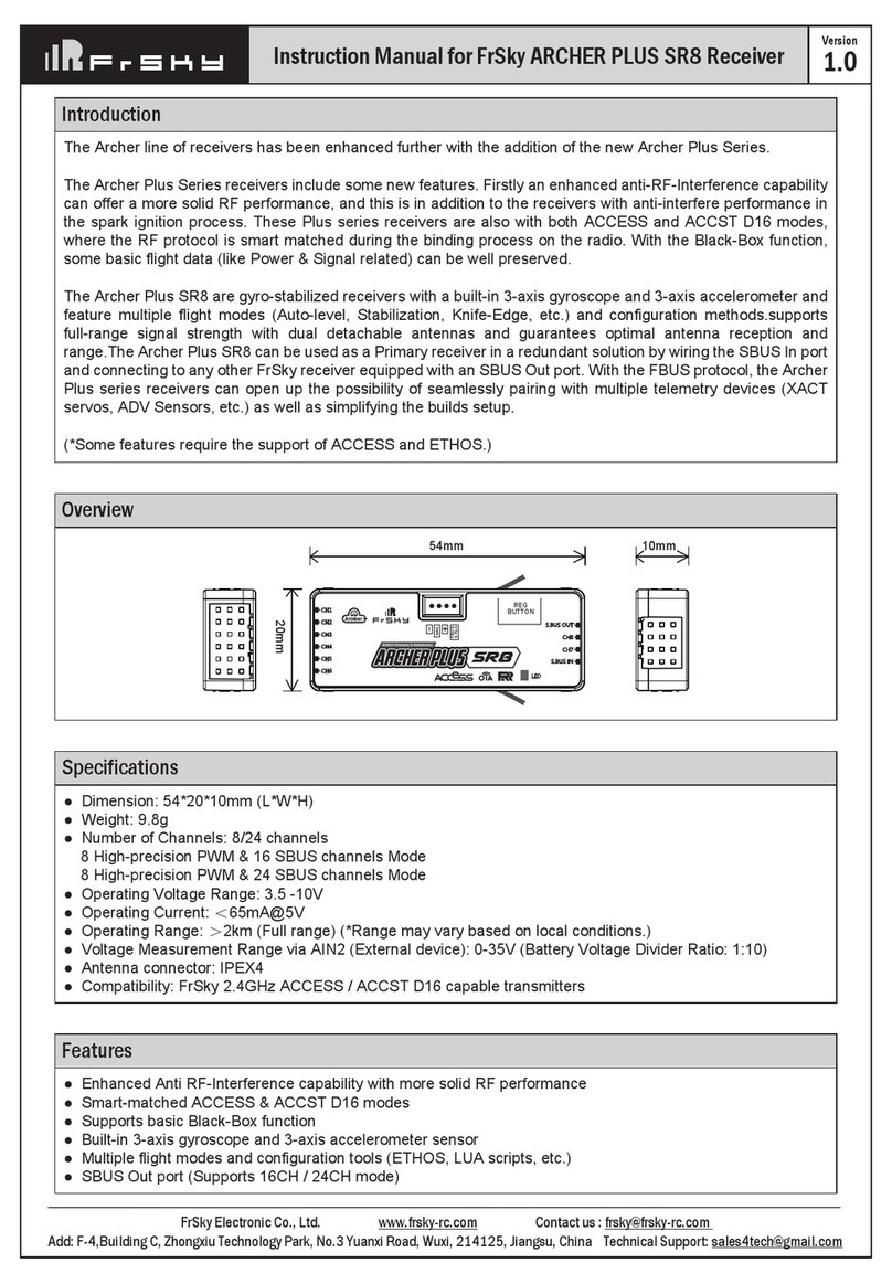 FrSky ARCHER PLUS SR8 instruction manual