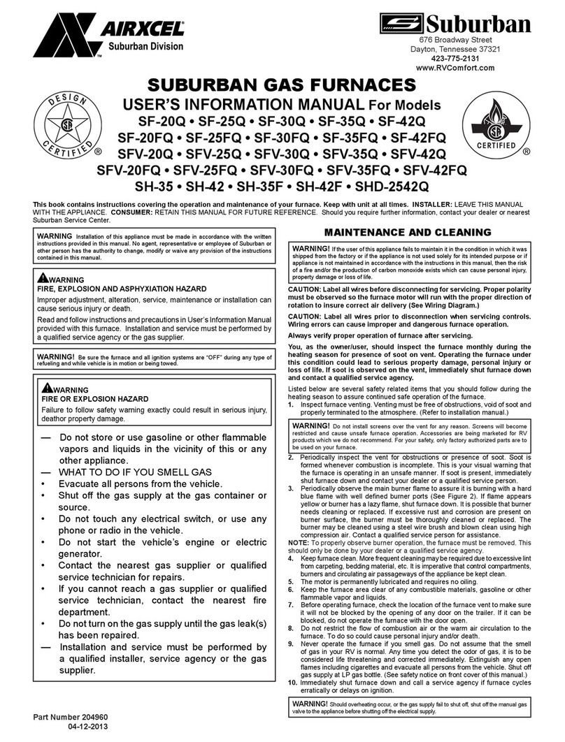 Airxcel Suburban SF-25Q User's information manual Airxcel Suburban SF-25Q User's information manual