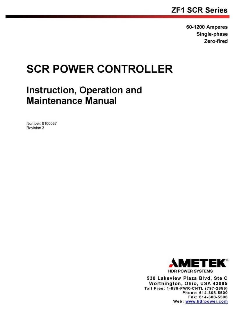 Ametek ZF1 SCR Series Instruction, Operation and Maintenance Manual