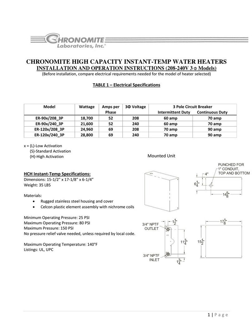 Chronomite ER-90 208 3P Series Assembly, installation and operation instructions Chronomite ER-90 208 3P Series Assembly, installation and operation instructions