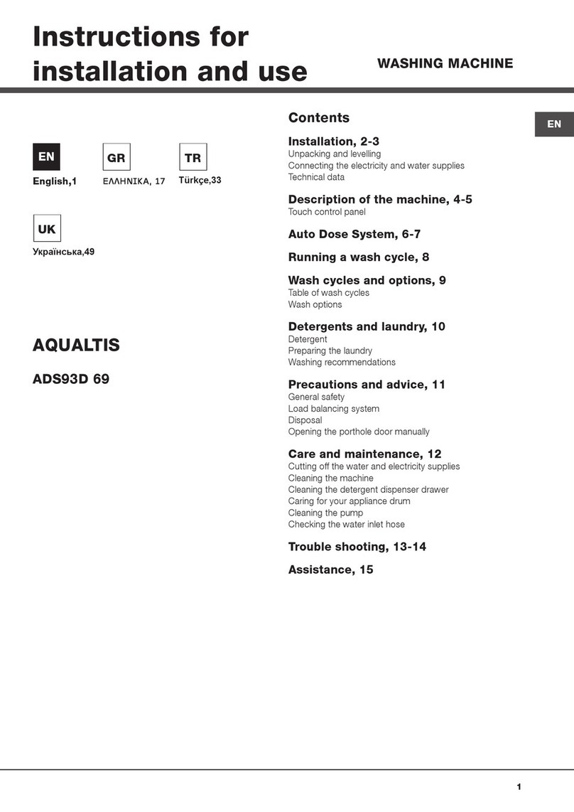 Hotpoint Ariston Aqualtis ADS93D 69 User manual