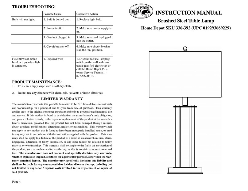 HAMPTON BAY 336-392 instruction manual