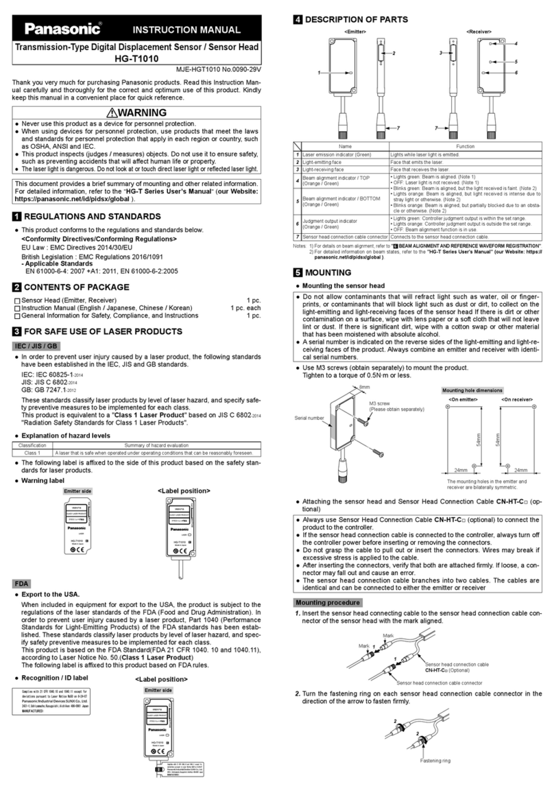 Panasonic HG-T1010 User manual Panasonic HG-T1010 User manual