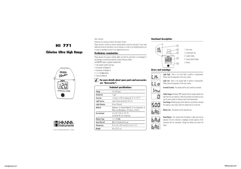 Hanna Instruments HI 771 User manual Hanna Instruments HI 771 User manual