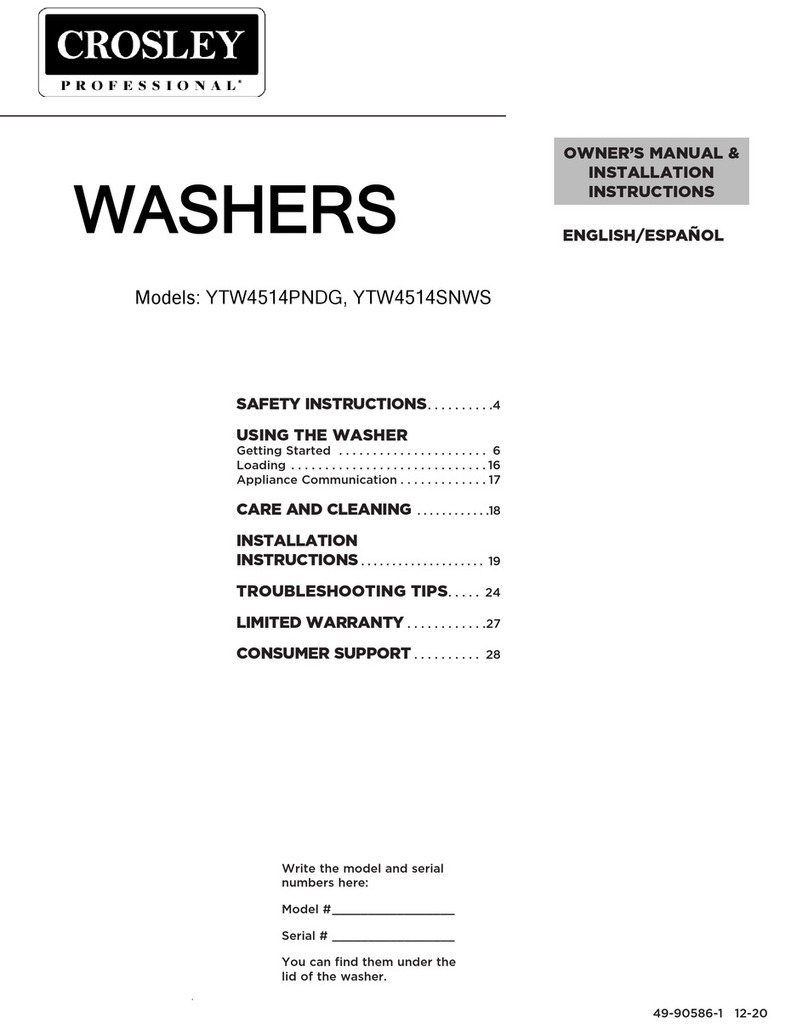Crosley YTW4514PNDG Original instructions