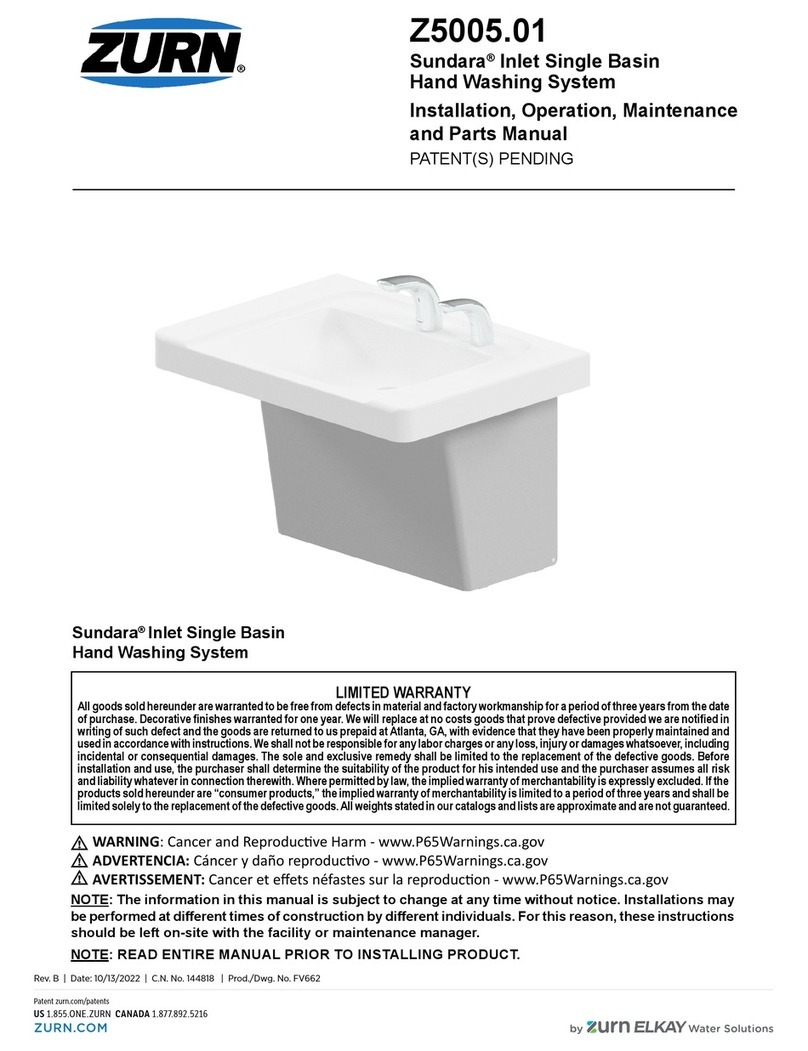 ZURN Sundara Z5005.01 User manual