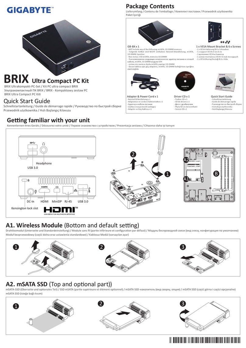 Gigabyte BRIX User manual Gigabyte BRIX User manual