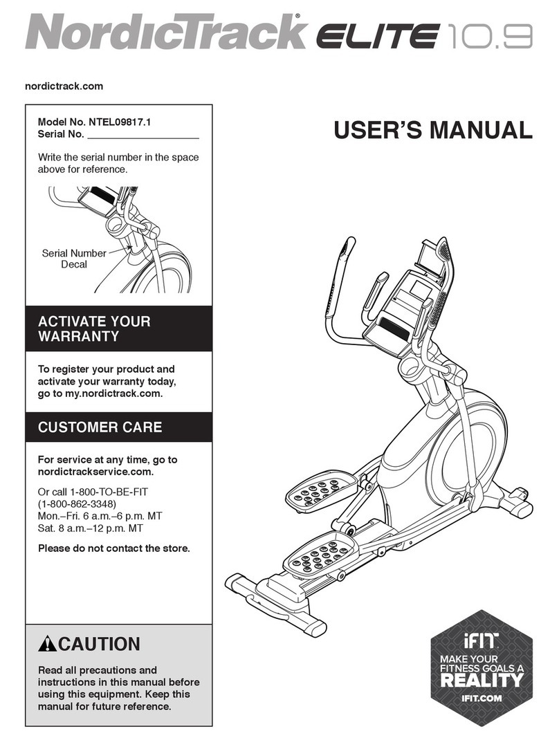 NordicTrack Elite 10.9 User manual