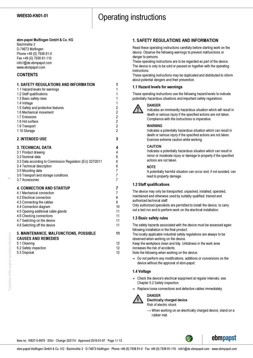 Ebmpapst W6E630-KN01-01 User manual