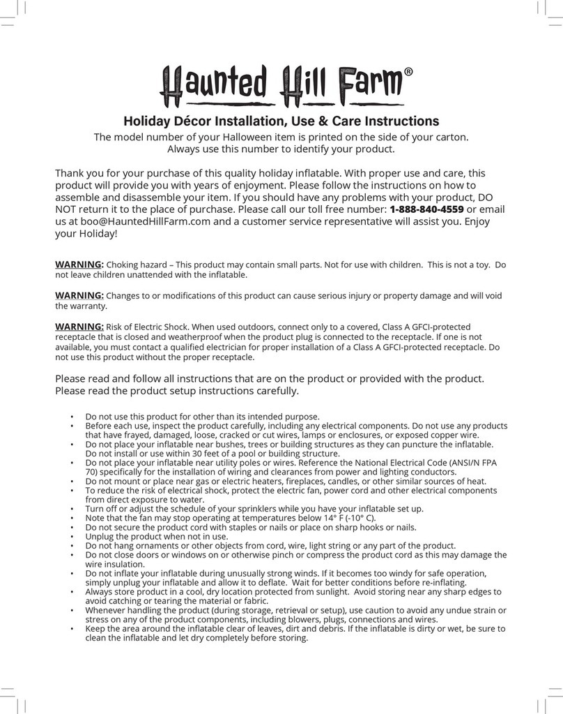 Haunted Hill Farm HIHLWNARCH092-L Installation, use & care manual
