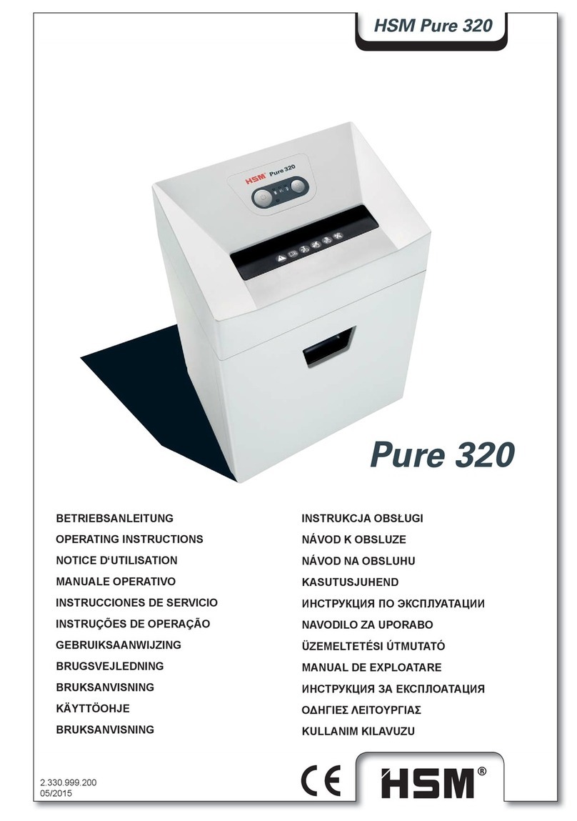 HSM Pure 320 operating instructions