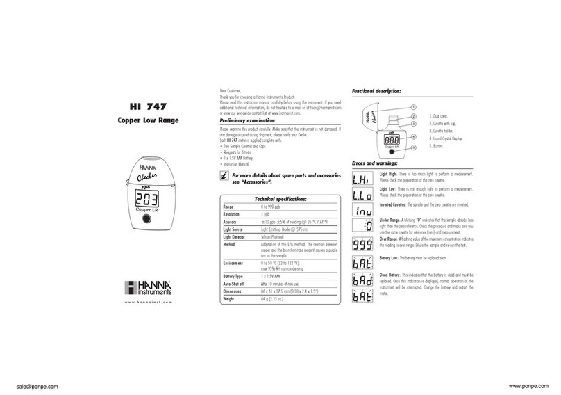 Hanna Instruments HI 747 User manual