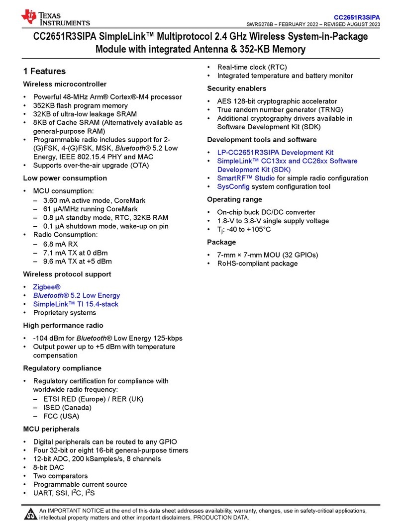 Texas Instruments SimpleLink CC2651R3SIPA User manual