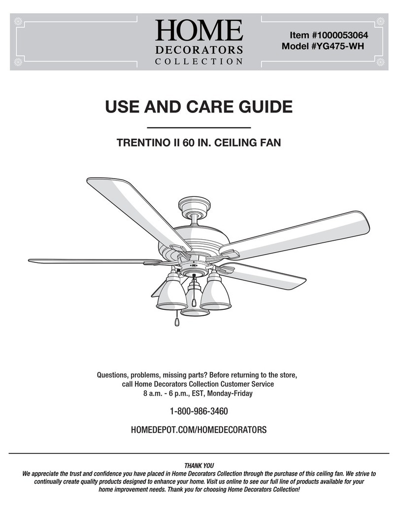 Home Decorators Collection TRENTINO II YG475-WH Use and care guide