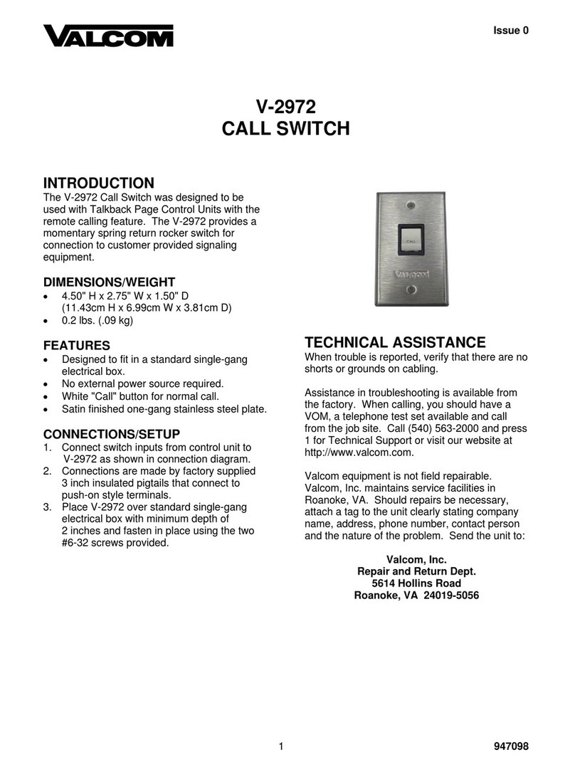 Valcom V-2972 User manual