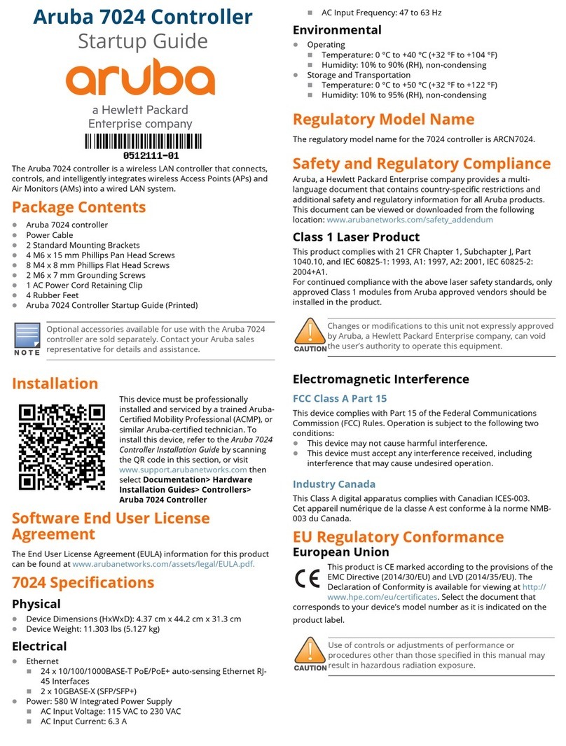 HP Aruba 7024 User guide HP Aruba 7024 User guide