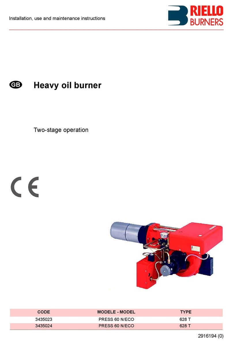 Riello Burners 628 T Installation, use and maintenance instructions Riello Burners 628 T Installation, use and maintenance instructions