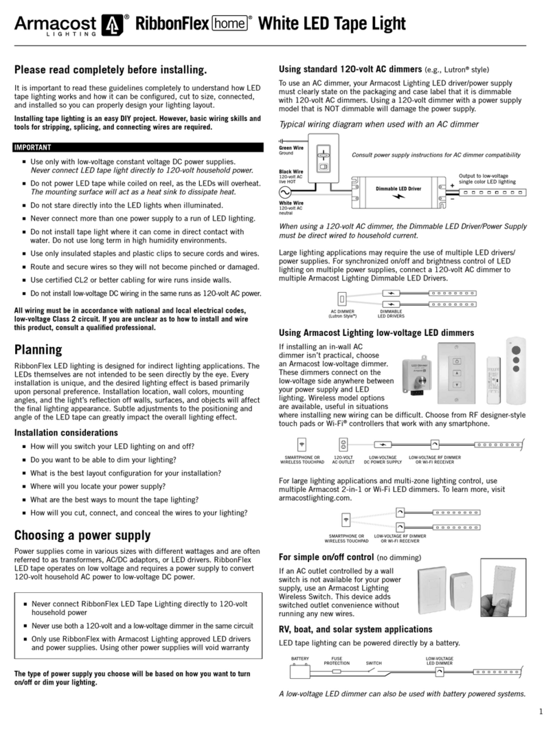 Armacost Lighting RibbonFlex home quick start guide