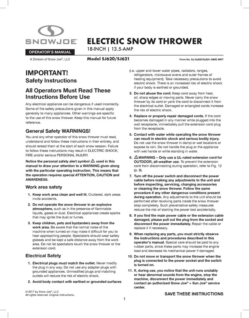 SNOWJOE SJ620 Operator's manual