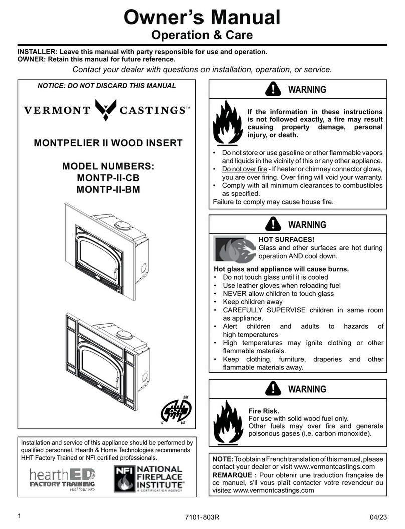 Vermont Castings MONTPELIER II owner's manual