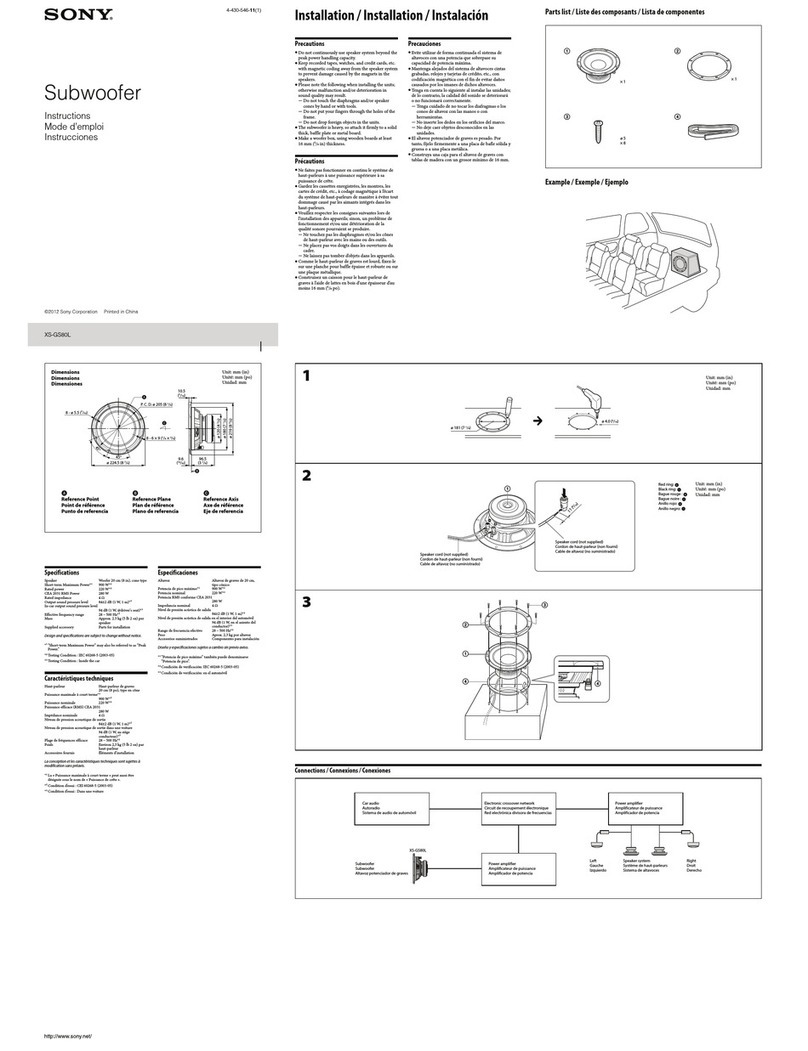 Sony XS-GS80L instructions