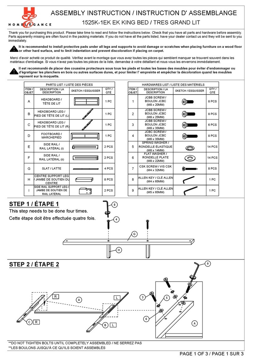Homelegance 1525K-1EK Assembly instruction