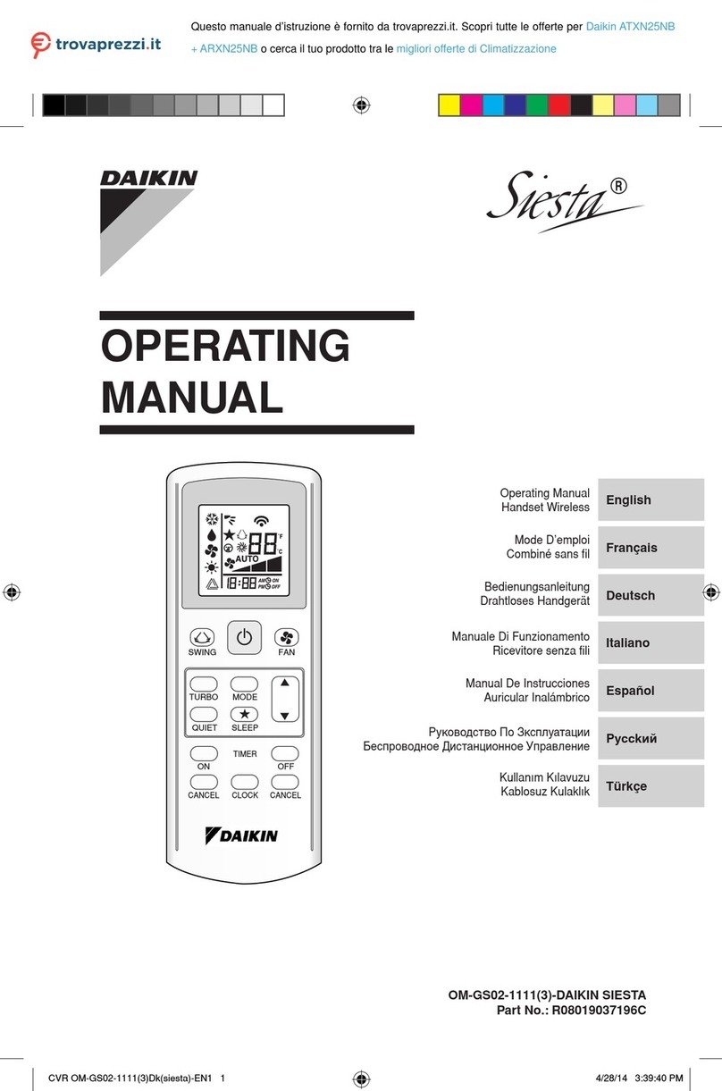 Daikin Siesta ATXN25NB User manual
