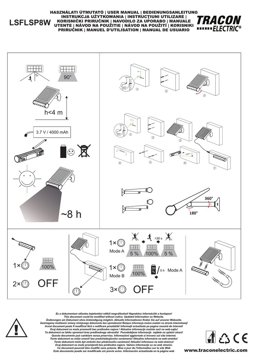 Tracon Electric LSFLSP8W user manual Tracon Electric LSFLSP8W user manual
