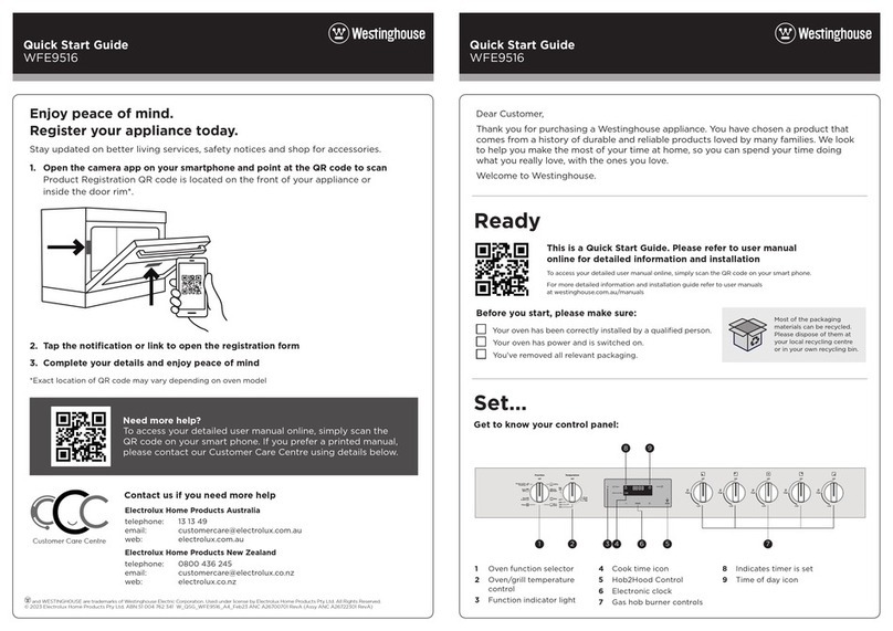 Westinghouse WFE9516 User manual