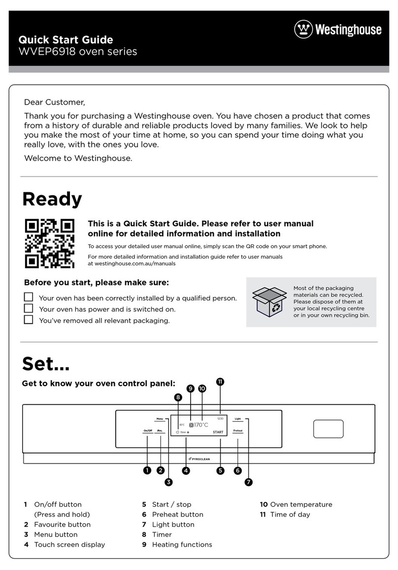 Westinghouse WVEP6918DD quick start guide