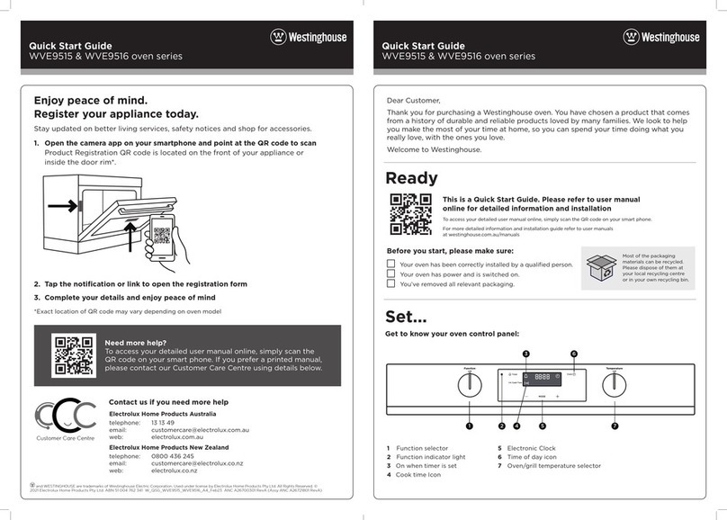 Westinghouse WVE9515SD quick start guide