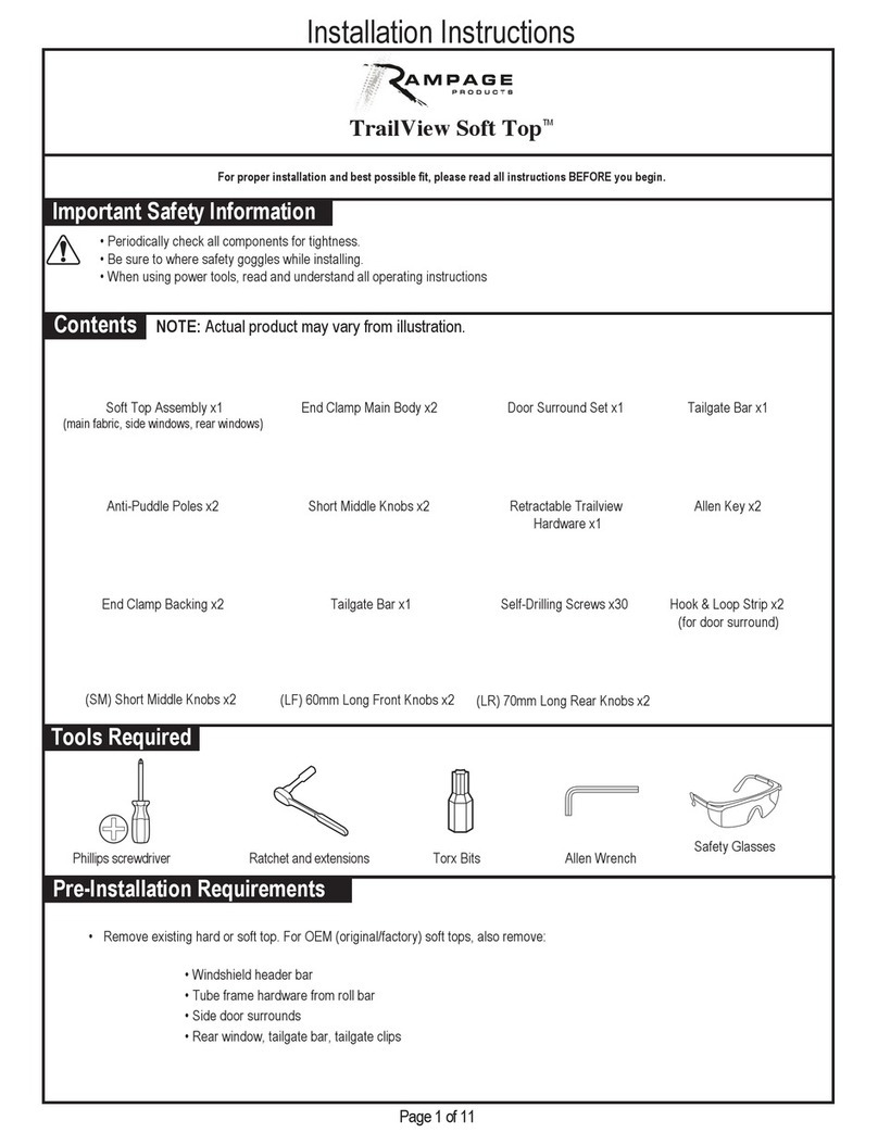 Rampage TrailView Soft Top installation instructions