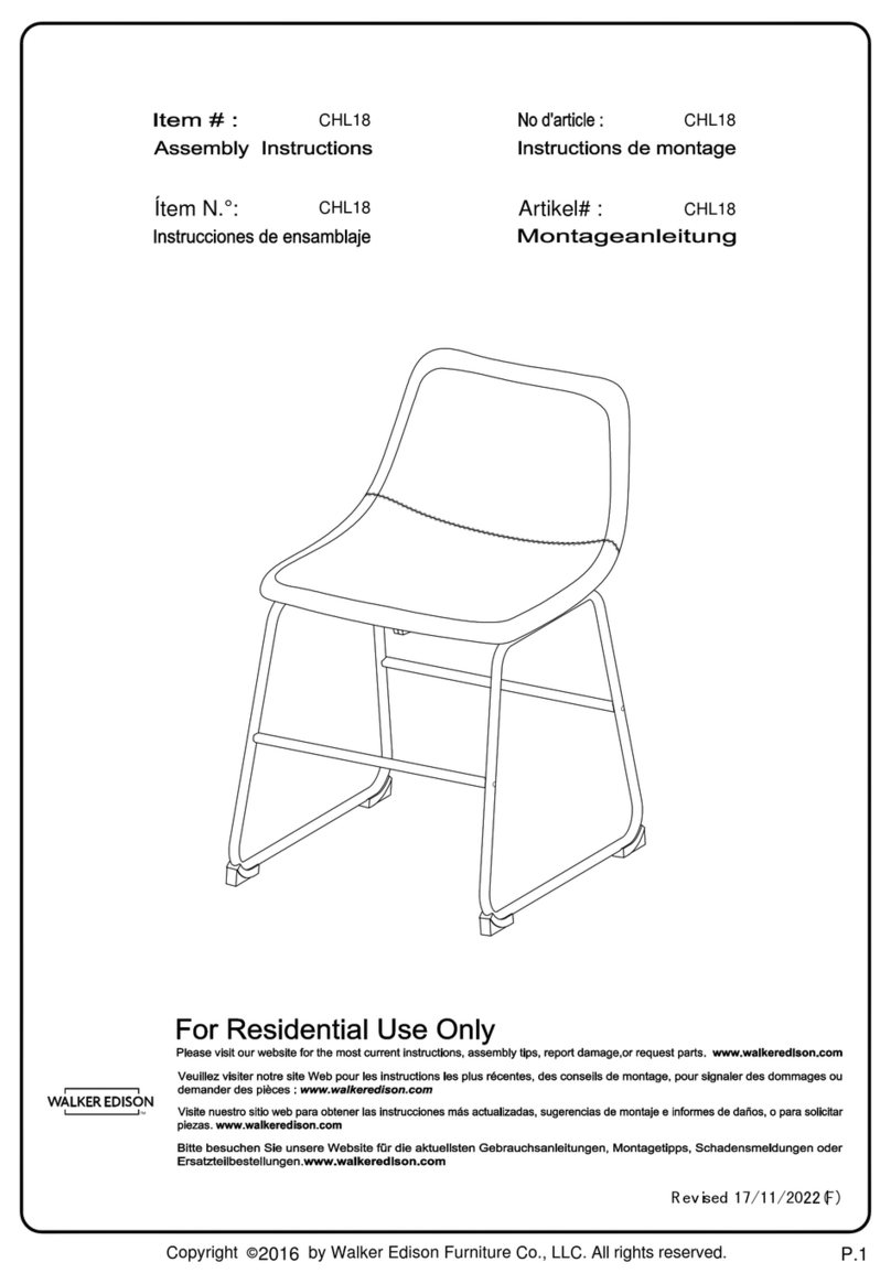Walker Edison CHL18 User manual Walker Edison CHL18 User manual