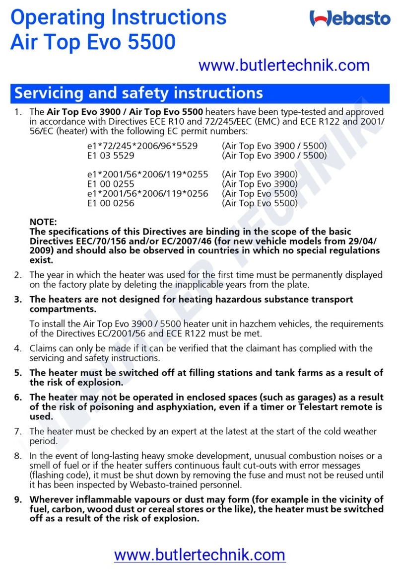 Webasto Air Top Evo 3900 User manual