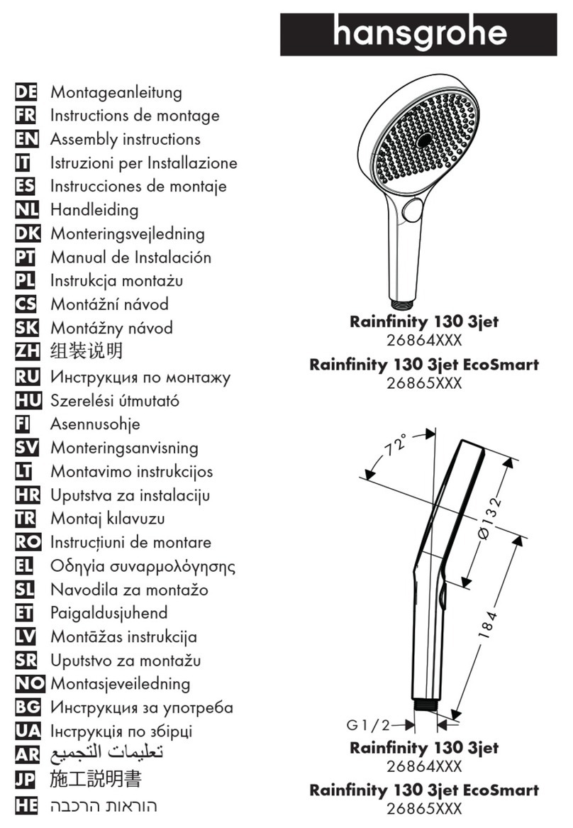 Hans Grohe Rainfinity 130 3jet 26864 Series Assembly instructions