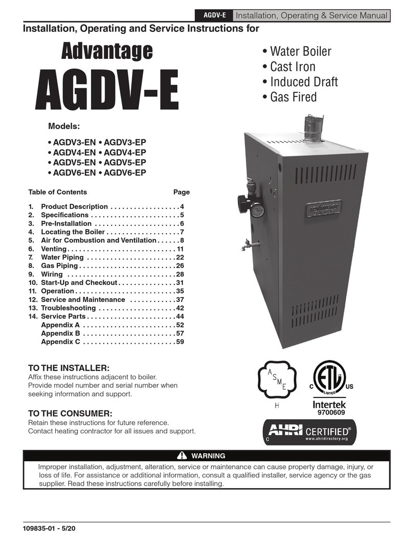 Advantage AGDV-E Series Installation, operating and service instructions