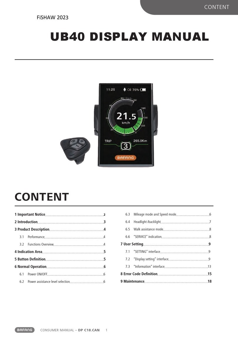 BAFANG UB40 User manual
