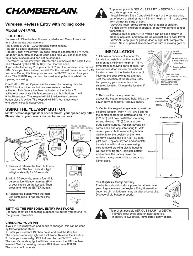 Chamberlain 8747AML User manual