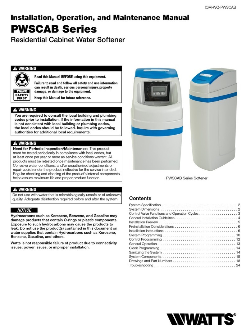 Watts PWSCAB Series User manual